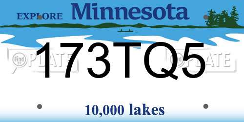 173TQ5 Minnesota License Plate