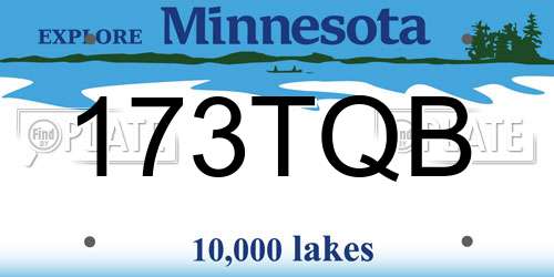 173TQB Minnesota License Plate