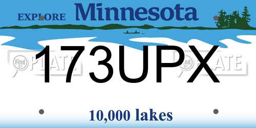 173UPX Minnesota License Plate