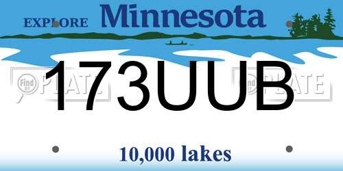 173UUB Minnesota License Plate