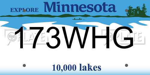 173WHG Minnesota License Plate