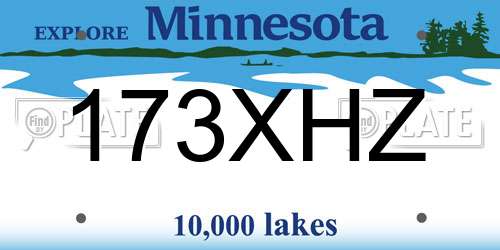 173XHZ Minnesota License Plate