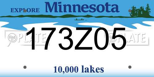 173Z05 Minnesota License Plate