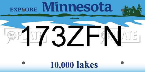 173ZFN Minnesota License Plate