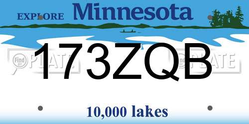 173ZQB Minnesota License Plate