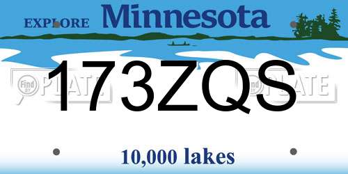 173ZQS Minnesota License Plate
