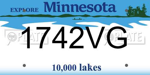 1742VG Minnesota License Plate
