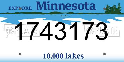1743173 Minnesota License Plate