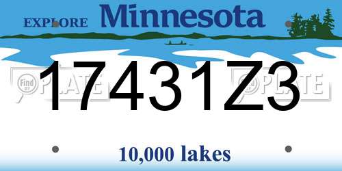17431Z3 Minnesota License Plate