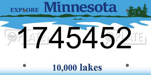 1745452 Minnesota License Plate