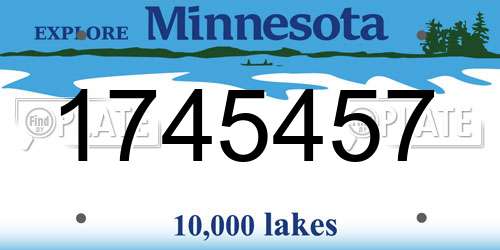 1745457 Minnesota License Plate