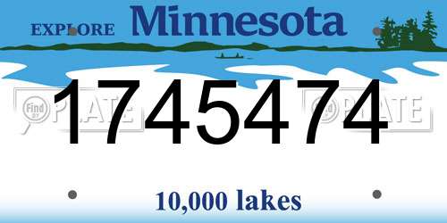 1745474 Minnesota License Plate