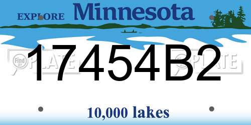 17454B2 Minnesota License Plate