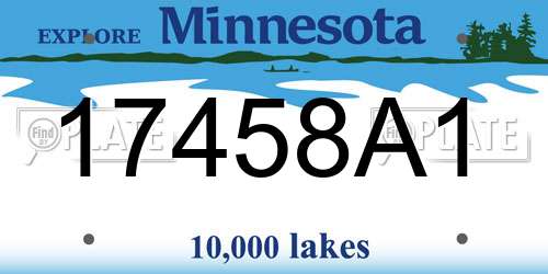 17458A1 Minnesota License Plate