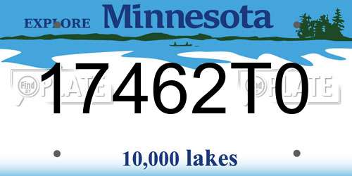 17462T0 Minnesota License Plate
