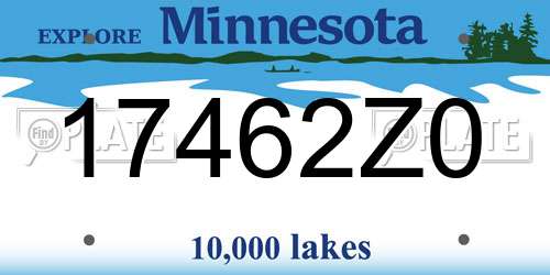 17462Z0 Minnesota License Plate