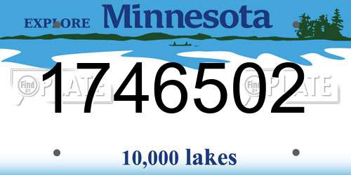 1746502 Minnesota License Plate