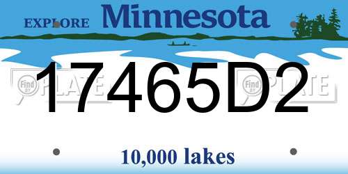 17465D2 Minnesota License Plate