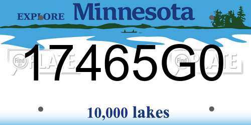17465G0 Minnesota License Plate