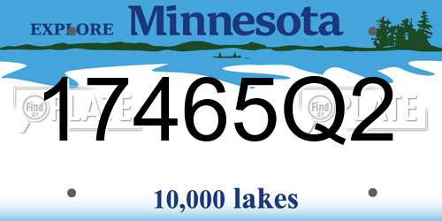 17465Q2 Minnesota License Plate