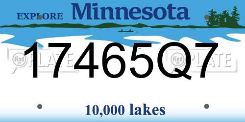 17465Q7 Minnesota License Plate