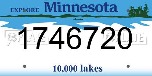 1746720 Minnesota License Plate