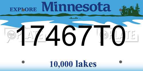 17467T0 Minnesota License Plate