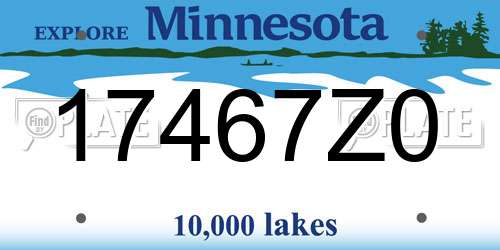 17467Z0 Minnesota License Plate