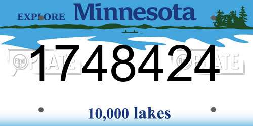 1748424 Minnesota License Plate