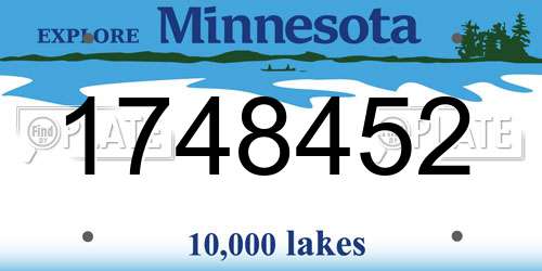 1748452 Minnesota License Plate