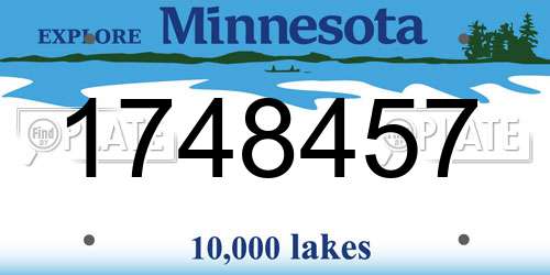 1748457 Minnesota License Plate