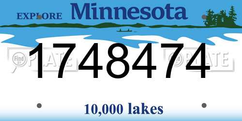 1748474 Minnesota License Plate