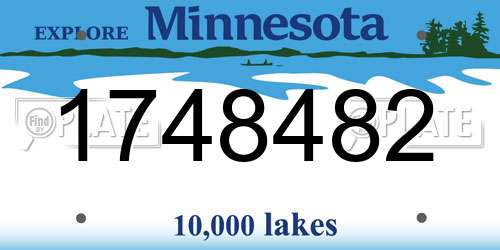 1748482 Minnesota License Plate