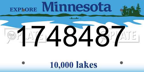 1748487 Minnesota License Plate