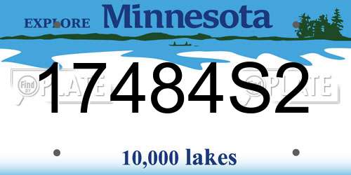 17484S2 Minnesota License Plate