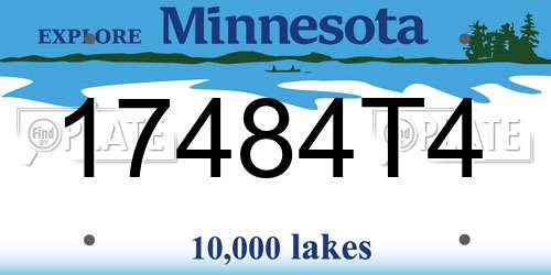 17484T4 Minnesota License Plate
