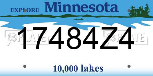 17484Z4 Minnesota License Plate