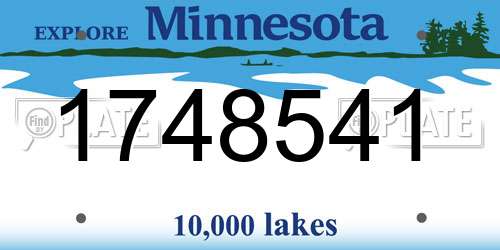 1748541 Minnesota License Plate