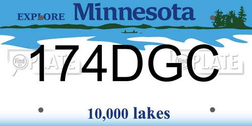 174DGC Minnesota License Plate
