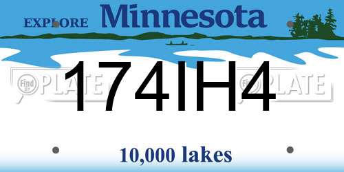 174IH4 Minnesota License Plate