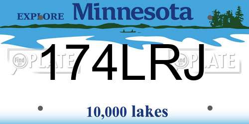 174LRJ Minnesota License Plate