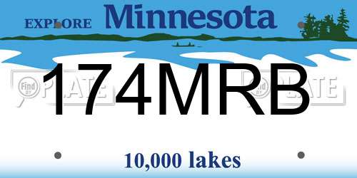 174MRB Minnesota License Plate