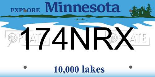 174NRX Minnesota License Plate
