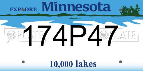 174P47 Minnesota License Plate