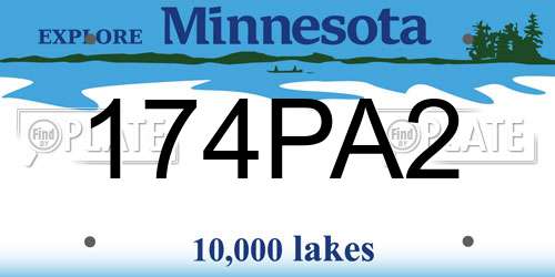 174PA2 Minnesota License Plate