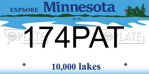 174PAT Minnesota License Plate