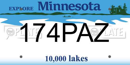 174PAZ Minnesota License Plate