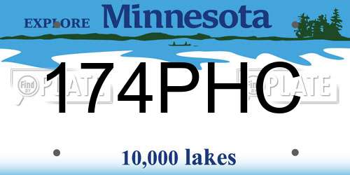 174PHC Minnesota License Plate