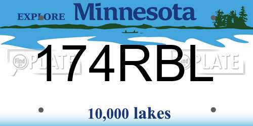 174RBL Minnesota License Plate