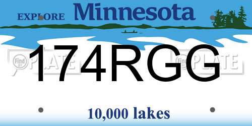 174RGG Minnesota License Plate